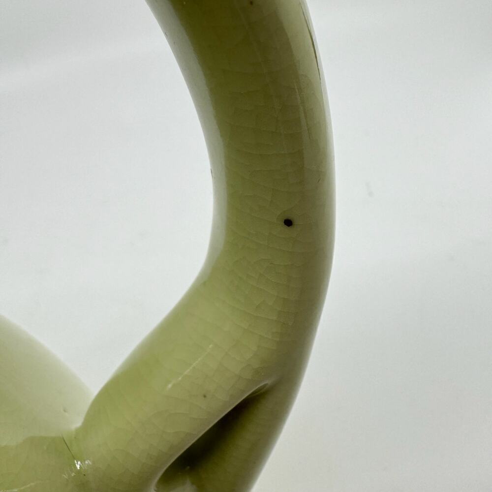 Vintage Mid-Century Large Crazed Pastel Green Pitcher Jug - Picture 8 of 8